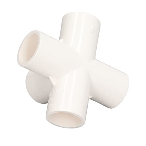 Meubilair Elbow Fitting, 10Stuks 5 Way Side Fittings PVC Pijp passen 20mm 5 manier rechts hoek 3 dimensie Elleboogbuisconnector (wit) 3
