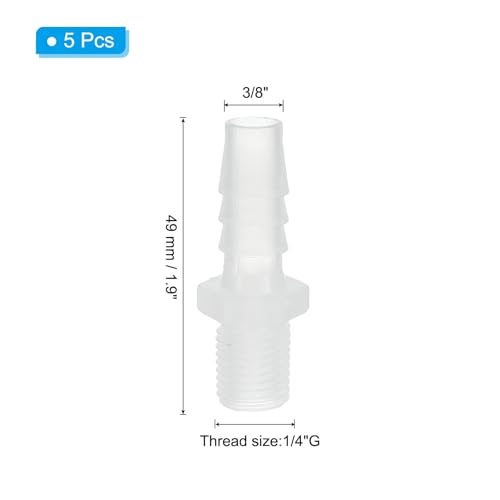 3/8" Barb x 1/4" G Male Connector, 5st Plastic slang passen industriële slang Barb aan Pijp Fitting Aansluiten voor water vloeibare lucht brandstof