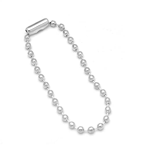 100st DIY Roestvrij stalen kogel kralen ketting Vernikkelde bal ketting ketting 2.4mm Kralen verstelbaar Metalen Pull Chain Extension Kralen Ketting met Matching Connector sieraden Bevindingen (15cm) 5
