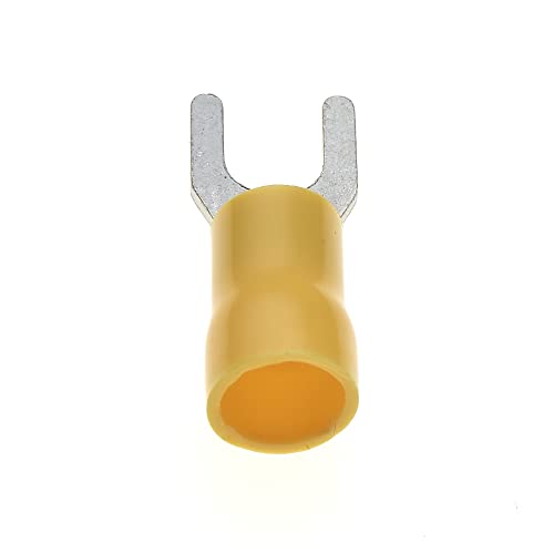 Vork Heat Shrink Connector, Pak van 100 - geel, 36A, 5mm - Heat Shrink Tubing Connectors, Vertind Koper Connectors, Geïsoleerde U-Type Wire Clips 3