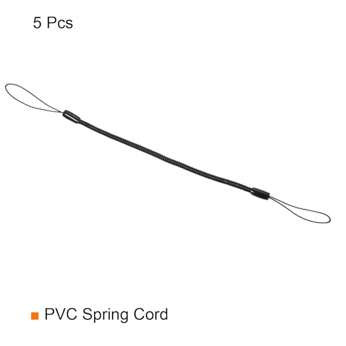 5 st Elastische ketting Lanyard, 3.7mm dia x 270mm Intrekbare Spring Spool Belt Anti-loss Pen Strap, Elastische Plastic Stylus Tether Strings Cord voor het tekenen van Pen op Tablet 3