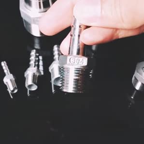 SS304 Man Thread Tube passen Barb slang staart Connector roestvrij staal BSP (1/2" x 12mm) 3