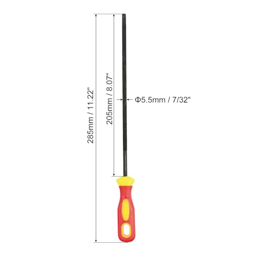 Kettingzaag Kettingverscherper, Set van 2 Ronde Kettingzaagverscherper Bestand met Plastic Handvat voor kettingzaag, Rood en Geel
