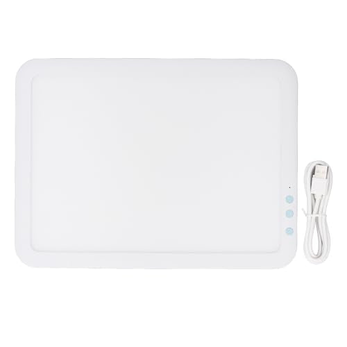 Light Box voor Traceren, LED-lichtpad verstelbaar 6 Helderheidsniveau Lightbox 3 Kleur Temperatuurmodus Lichtbord voor tekenen, schilderen, Schetsen 13.78 X 10.24 Inch (Plastic