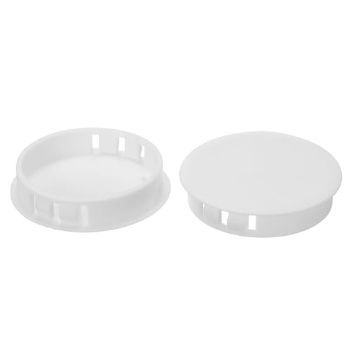 50mm Plastic Hole Plugs, 6 stuks Flush Mount Type Ronde Gat Plugs Hoes Klik Hole Tube voor tafel Keuken Kast Meubilair, Wit