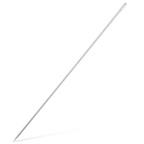 Naainaalden van roestvrij staal, 30,5 cm lang Naainaalden met groot oog, 3 mm dik, voor thuis, lederen bekleding, borduurwerk, tapijt, ambachten