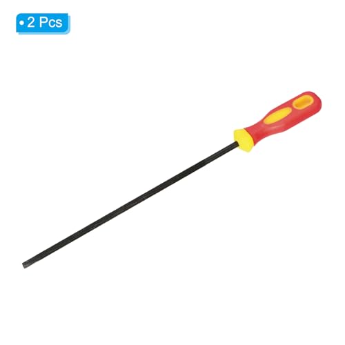 Kettingzaag Kettingverscherper, Set van 2 Ronde Kettingzaagverscherper Bestand met Plastic Handvat voor kettingzaag, Rood en Geel 3