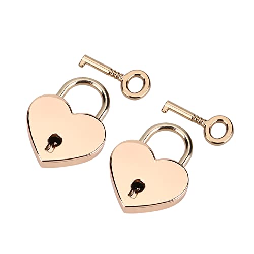 2 sets kleine hartvormige hangslot mini slot roos hart liefde sleutel metalen slot met sleutel