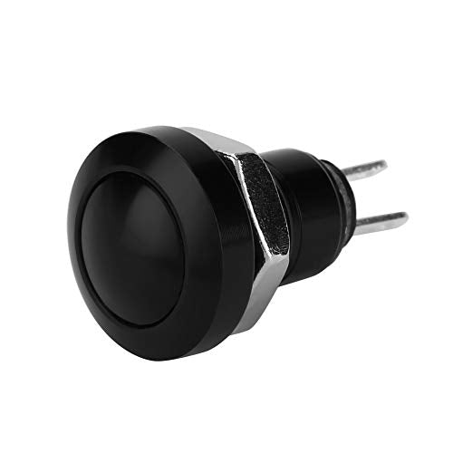1A 24V Momentary Push Knopschakelaar Mini Waterdichte Power Push Knop Zink-aluminium Legering Shell Geschikt voor 8mm montage gat(zwart) Auto interieur en externe wijzigingen 3