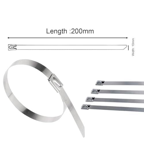 50 stuks metalen kabelbanden, metalen kabelbanden, roestvrijstalen kabelbanden, voor het opwinden, kabelbundelen, bevestigingsbuizen, reparatie van hekken 4