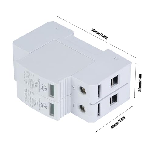 2P 40KA Surge Protector, DC Photovoltaic Lightning Protector, Low Voltage Arrester met Modular Assembly, 36 mm Guide Rail System, 1000 V (2P40KA)
