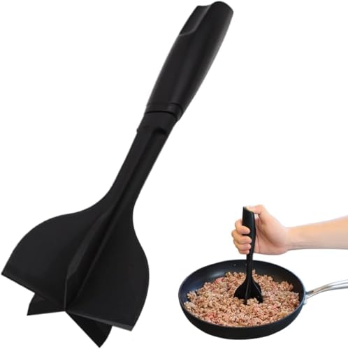 Vlees Chopper, gemalen vlees Smasher Vlees Pestle Ground Beef Smasher Mix Chopper Ground Meat Smasher 5 Blade Nylon Hamburger Chopper Heat Resistant voor Ground Beef