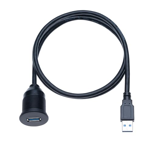 USB 3.0 1M Man tot vrouw auto ronde Inbouw Dashboard Mount Kabel uitbreiding voor auto, voertuig, boot, vrachtwagen, fiets, motor, Yacht Dashboard Panels (1 meter) 4