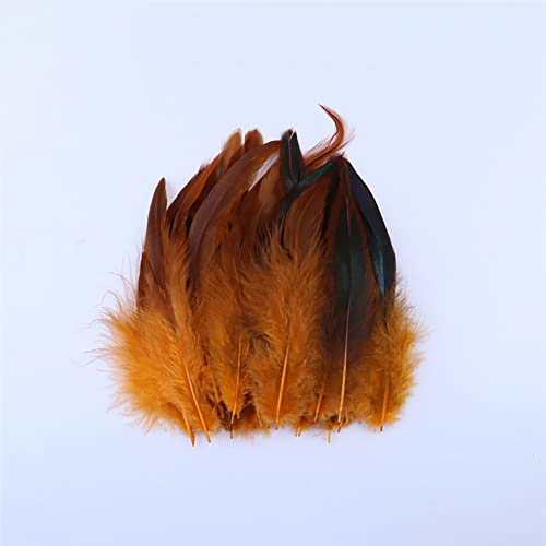 Pack of 100 Craft Feathers, Orange Faucet Feathers, 14-20 cm, DIY Craft Feathers for Craft Projecten, Dream Catcher, DIY Oorbellen, Carnaval Kostuums, Partij, Hoeden, Maskers, Juwelen, Paaseieren Decoratie, fazant Veren