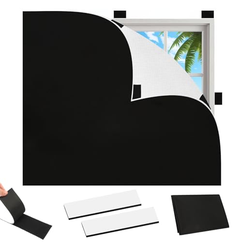 Verduistering Stof Vensterverduistering Stof met klittenband bevestigend dak Skylight Verduistering Roller Blind Geen Boring 100% Opaque voor Windows (100 x 145 cm)