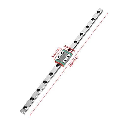 Mini Linear Guide LML9B Miniatuur Linear Rail 9mm Breedte + schuifblok Linear Rail Guide (260mm)