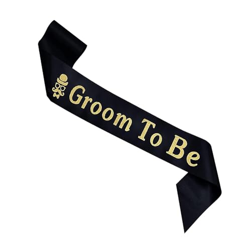 CENPNK 2 Piece Groom Sash Badge Set Inclusief bruidegom als Satin Sash Groom te worden Award Ribbon Badge Brooch voor Hen Party Engagement Party Supplies 4
