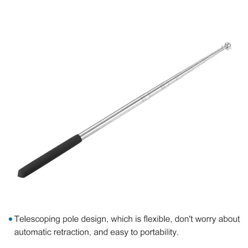 5 Voet Telescopische handheld Flagpole, Roestvrij staal Uitschuifbare draagbare vlaggenpool voor gids Teacher Pointer, zwart 5