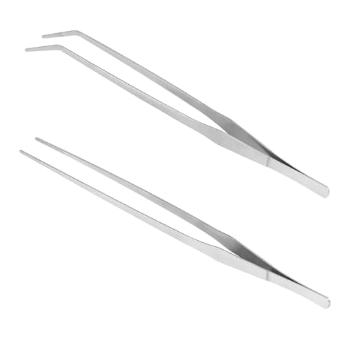 Zee 2 stuks Lange Tweezers, Reptielen Voeder Tongs, Reptiel Voeden Tongs, Roestvrij staal Duurzame Lange Tweezers Terrarium voor Aquarium Planten Aquascape Tools