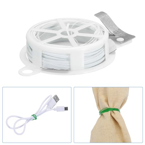 65ft/20m Twist Ties, 3 Pack PE Tuinplant Banden met Cutter Herbruikbaar voor Tuinieren Klimmen Vines Office Home Kabel Organiseren, Wit 5