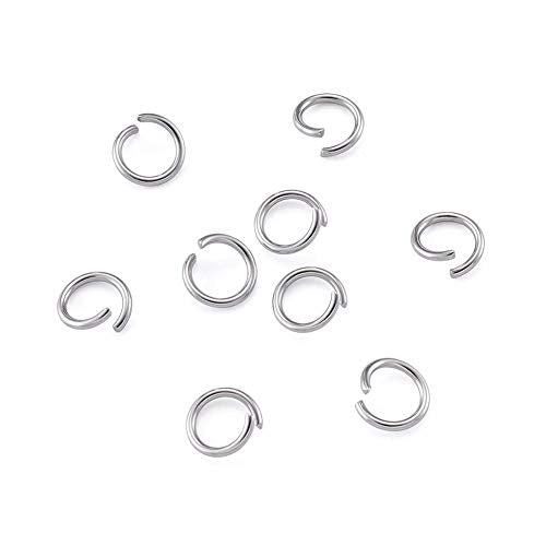 1000 st Roestvrij staal Open Jump Ringen 8mm Ronde 1.2mm Dikke ronde ongesoldeerde ring connectoren voor kettingpost sieraden maken