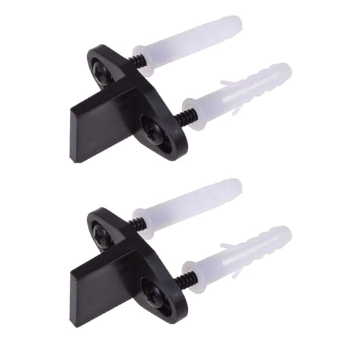 2 stuks Floor Guide, Zwarte verstelbare kunststof schuifdeur gids met schroeven Schuurdeur Accessoires - Eenvoudig te installeren