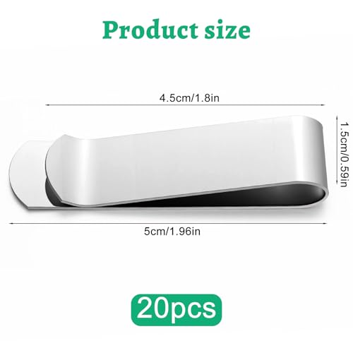 Set van 20 Stainless Steel Money Clip, Silver Slim Metal Money Clip Credit Card houder, Minimalistische portemonnee met voorzak voor mannen