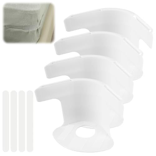 4 st Onzichtbare Lad Bed Cover Fixer, Sheet Holder met vergrendeling Strips, Sheet Holders voor beddengoed, Inbouwvel Clips met Lock Strips, Bed Sheet Grippers, Non-slip Locking Sheet Clamps