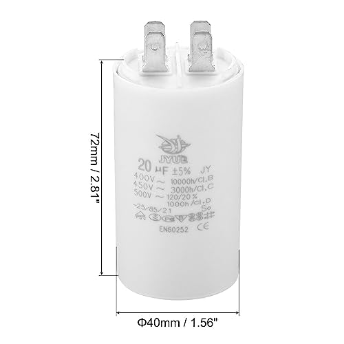 CBB60 20uf-condensatorfunctie, AC 450V, 4 Pin, 50/60 Hz, Dubbele bodemcilinder Inzet voor airconditioning, Waterpomp, Ventilatormotor, Ster, 72 x 40 mm