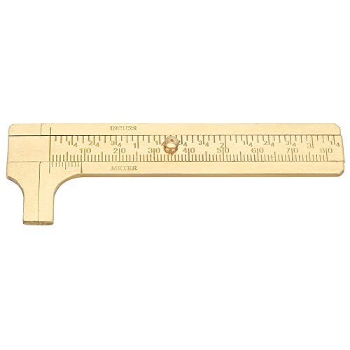 Pocket Brass Calpers, Mini Double Schaal Caliper Draagbaar Messing Kaliper Gauge Liniaal Meetinstrument(80mm)