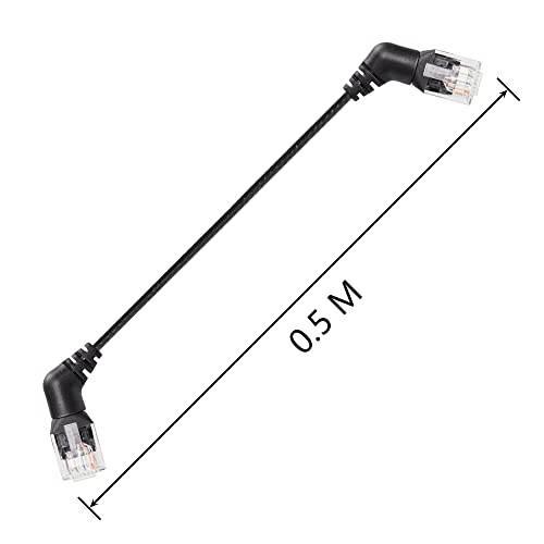 Cat6a Ethernet Kabel 360° Rechterhoek naar rechterhoek Hoge snelheid 10Gbps LAN Kabel voor Routers, Modem, PC, Schakelaars, Hub, Laptop (0,5m) 5