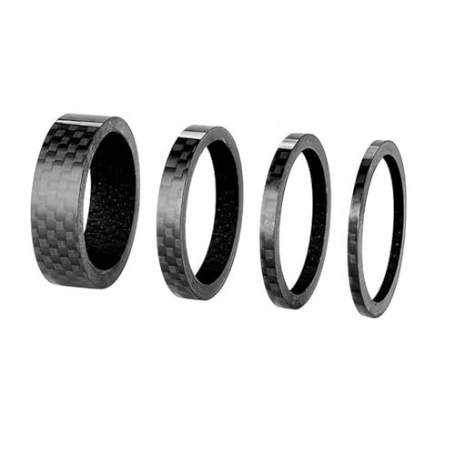 4 stuks fietsheadset Spacers Fiets Stam Spacer zonder draad koolstofvezel 1-1/8 Inch Spacers voor MTB Road Bike Voice, 3mm/5mm/10mm/15mm