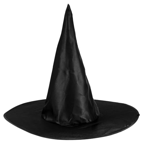 Heksenhoed voor Kinderen, Cosplay Tovenaarshoed Decoratie Halloween Heksenhoeden Tovenaarskostuum Accessoires voor Halloweenfeest (Zwart)