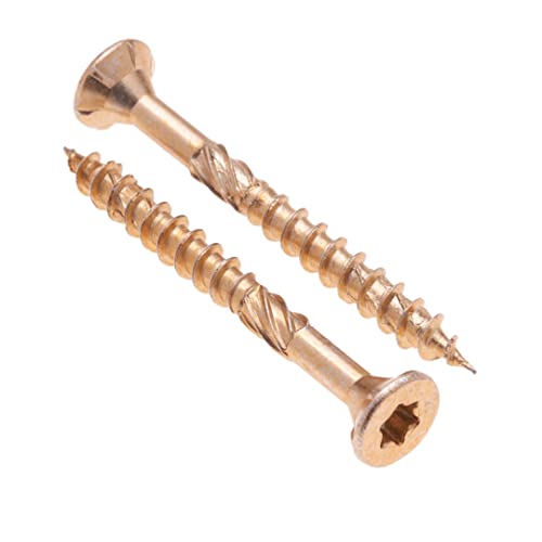 4mm hout Schroeven Zelftappende Torx Carbon Steel Geel met Galvanized Multi Purpose Hout Gebruik Flat Head (Box van 500st) Grootte: 4mm x 35mm