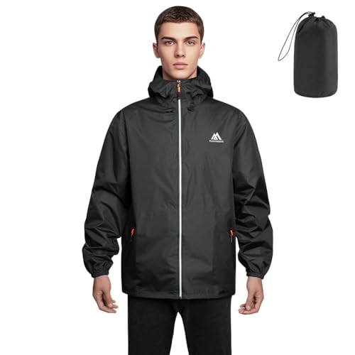 Heren regenjas Waterdicht Lichtgewicht Waterdicht Opvouwbare regenjas met Hood Bike Rain Windbreaker voor Wandelen Running Outdoor