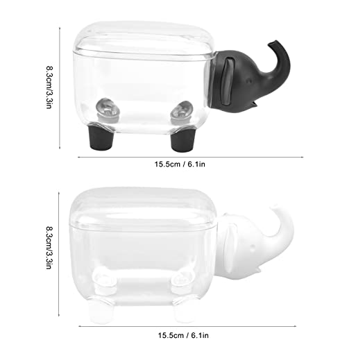 2 st katoenen doekje opbergdoos, mini transparant stofdicht verwijderbare olifant vorm opslag desktop container