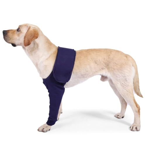 Honden Denim Anti-lick Beschermhoes Ademende Ondersteuning Brace met Magic Stickers voor het herstel van de voorbeenverwondingen en verstuikingen Beschermer Front Leg 4