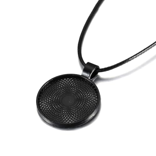 Hanger Pieces Bezel hangers Cabochon met 25mm glazen koepel Tegels Clear Cameo (zwart), Glass Metal, Created Diamond 4