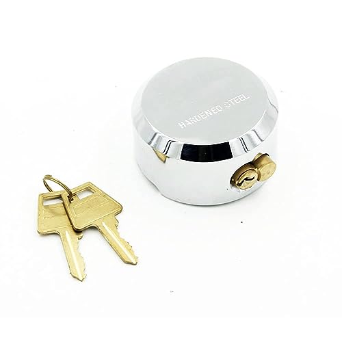 Zware hangslot 73mm Chrome verchroomd staal ronde ronde 2 knop reserve slot voor poorten, vrachtwagens en verkoop