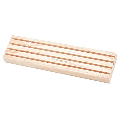 Natural Wood Display Stand - 4 Slots sieraden oorbellen houder, kaarthouder, Organisator en Retail Display voor verkoop - 7.7×31cm