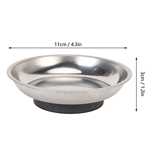 Magnetische Pin Dish, Roestvrij staal Sterke Magneet, Draagbare Stabiele magnetische naaldhouder voor naaien Naaldwerk DIY projecten (Ronde (4.3x1.2in)) 3