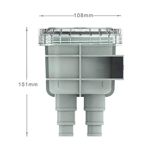 Zeewaterfilter, ABS 4.3in Inlaat Zeewaterstrainer Filter Motor Beschermen Reiniging Koelen voor 1/2 in 5/8in 3/4in Slang 5