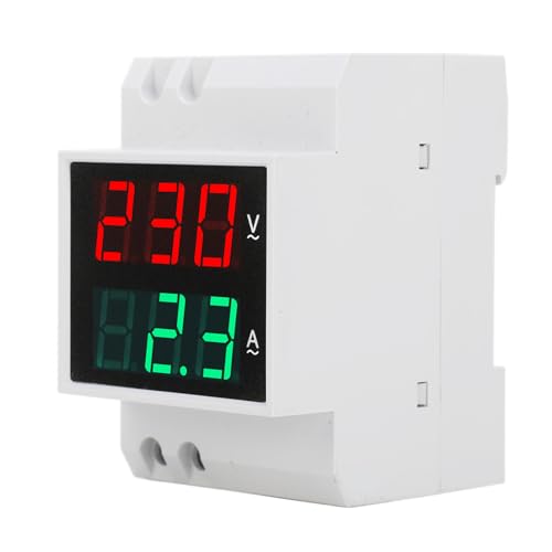 AC Din Rail Meter Enkele fase Dubbele LED Display Voltmeter Ammeter Spanning Stroommeter AC80-300V 0,1-99.9A AC DIN Rail