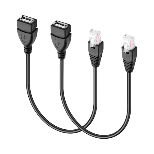 USB naar RJ45 Ethernet Kabel, 2 stuks, USB-verbinding met RJ45 8P4C Ethernet Plug, Extension Cable voor Router, ADSL Modem, Camera etc.