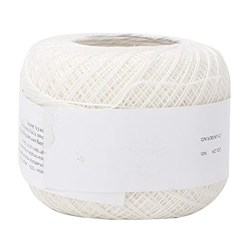 Geassorteerde kleur haak garen Lace lijn katoen hand haak DIY Zomer zijde licht dunne lijn (met een hak) voor Sjaal Sock Cup Mat (6601White)