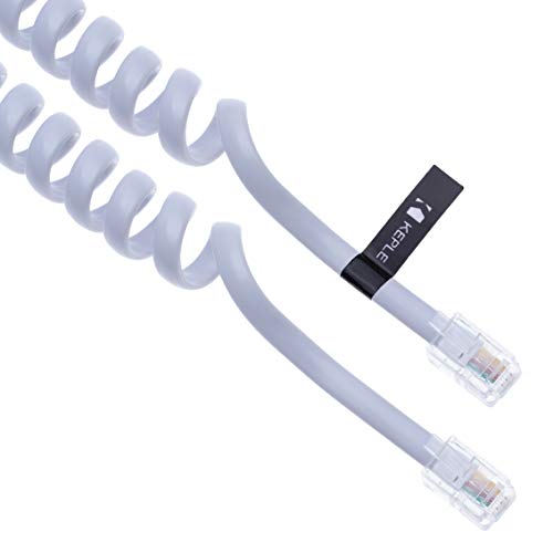 RJ10 Spiral Binding Telephone Cable 5 m Compatibel met Cisco, NEC, ROLM, ITT, TI Vaste telefoons (White)