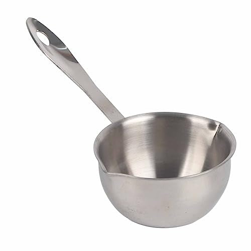Butter Coffee Milk Warmer Mini Roestvrij stalen boter Smelten Pan Kleine Saucepan met inductie Bottom en Double Lip (150ML)