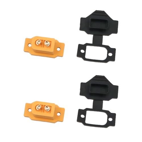 Sea 4pcs XT60BE-F High Current Inbouwconnector met rubber dop, Schroeven voor Lipo Batterij XT60 Connector, Rubber dop, Gold Connector, Stof, Water beschermd