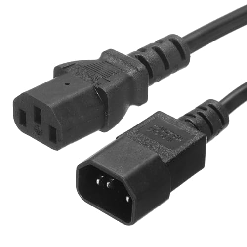 Power Cord AC 3 Pin Plug C14 naar Bus C13 1mm2 0.5m 1.6 Foot 250V 10A PDU Extension Kabel voor Laptop Electronics TV Computer Printer Radio Monitor