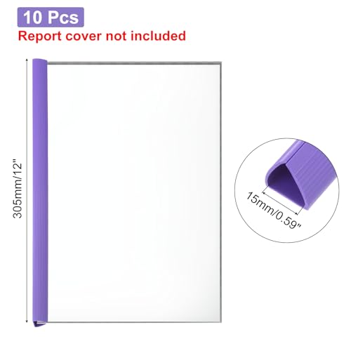 10 stuks Bindstangen, 15mm Bindstangen Slide Handvat 120 Sheets Capaciteit A4 Maatrapport Map Driehoek Presentatie Map voor Rapport Cover Hervatten, Paars